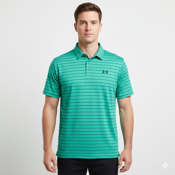 Under Armour UA Golf Polo Performance Dri-Fit Heatgear Polo (2XL) Teal T… - Picture 2 of 8
